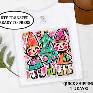 Elf Christmas Shirt Transfer, Christmas DTF, DTF Transfer Ready to Press, Christmas Iron On Transfer