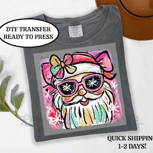 Santa Christmas Transfer, Christmas DTF, DTF Transfer Ready to Press, Christmas Iron On Transfer