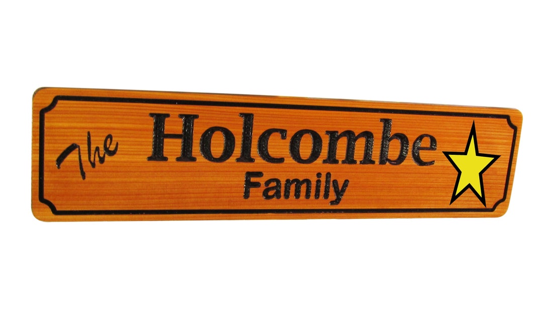 Custom Made Personalized Family Last Name Cedar Wood Sign With Etsy