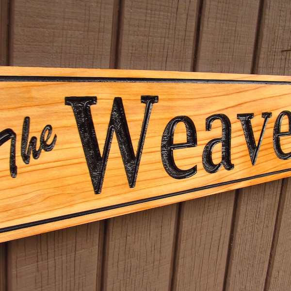 Personalized Cedar Wood Sign with Carved In Lettering.