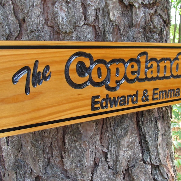 Custom Made Personalized Family Last Name Western Cedar wood sign
