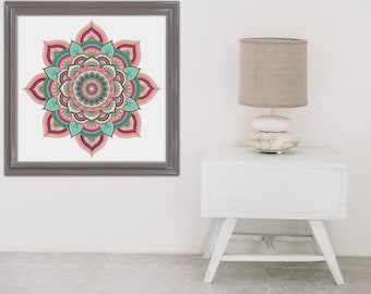 Spiritual wall art Mandala wall art yoga gift print Home Decor Art Therapy Design Wall art sacred geometry art wall hanging mandala decor