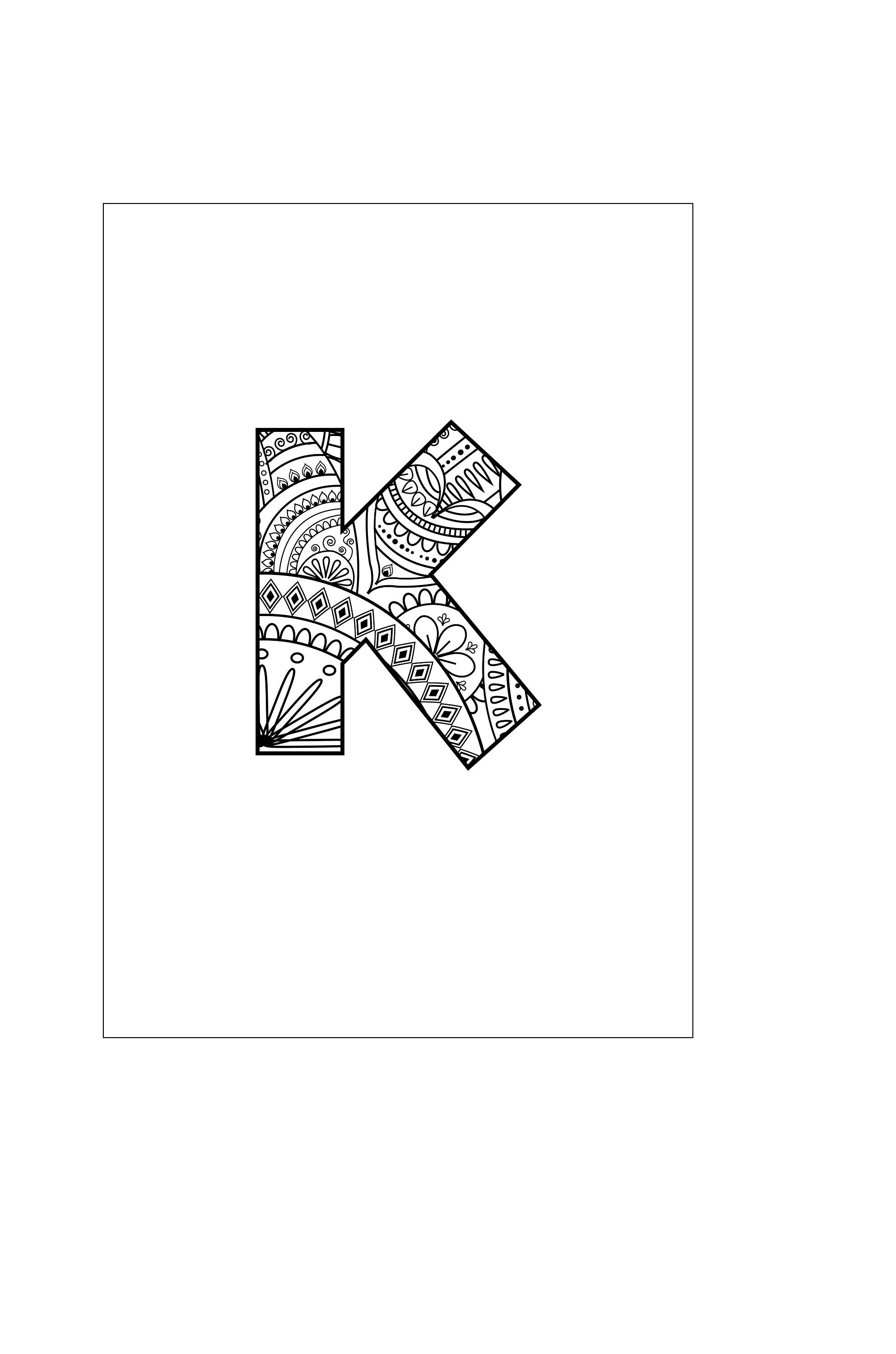 alphabet mandala doodle wall decor colouring page colour etsy norway