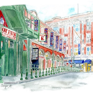 Fenway Park ,Boston Red Sox, Fenway , MLB , Lansdowne Street ,Boston Giclee print Great Gift Boston Sports Fans, Dad Gift/ Mom Gift /Uncle