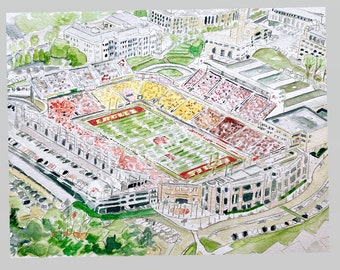 Boston College Alumni/ Football Stadium/BC Eagles/BC Football Print/Football/College/Boston College Eagles/Newton Massachusetts/Boston/Gift