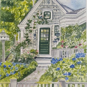 Nantucket/ Cape Cod/Nantucket Art/CapeCod Art/Garden/Watercolor/Giclee of Original