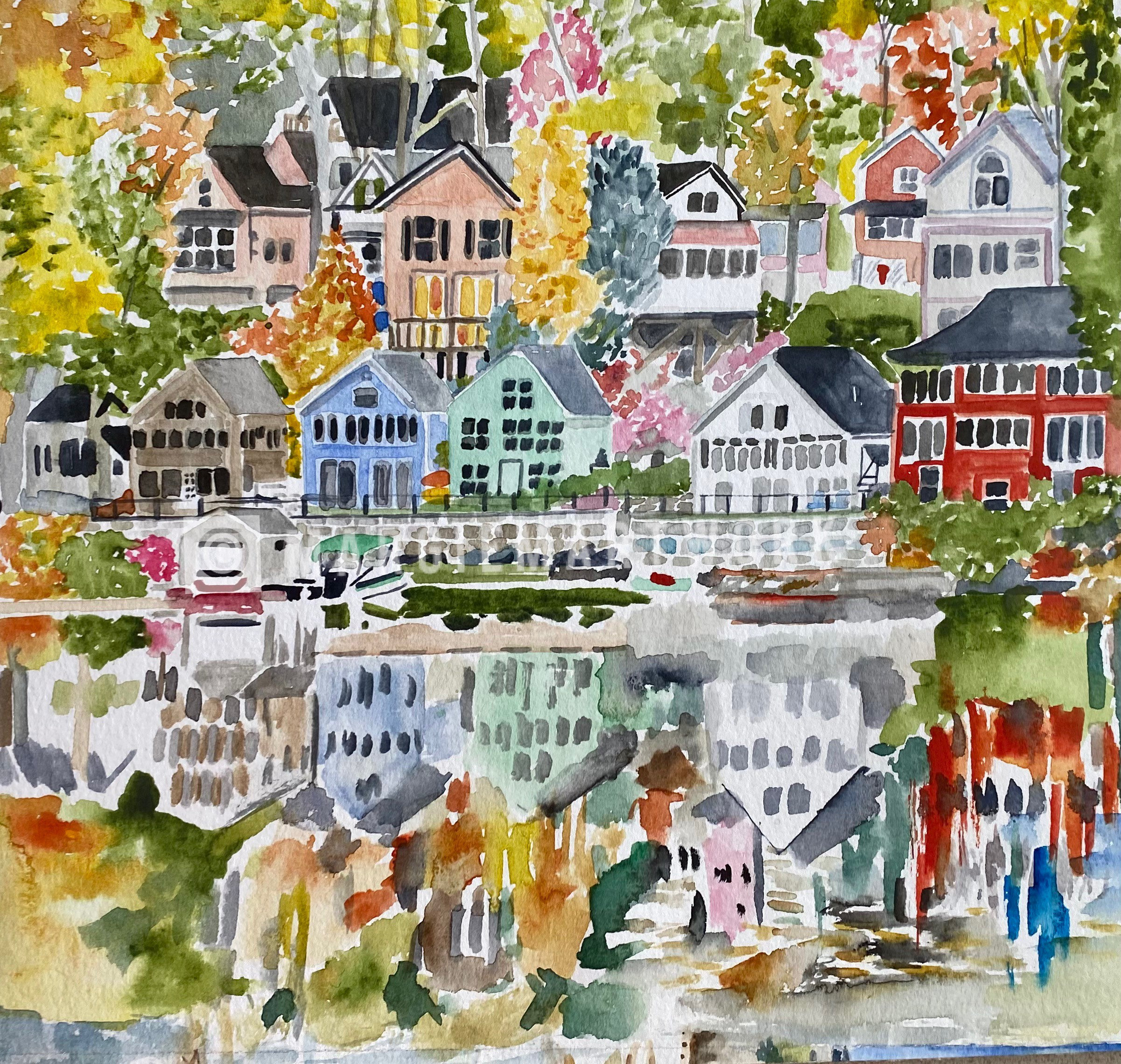 Lake Winnipesauki Nh,alton Bay Watercolor Giclee Print of This