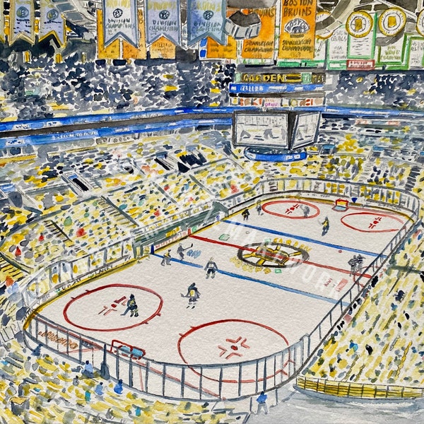 Boston Bruins ,Bruins professional Giclee print TD Garden , Stanley Cup /NHL/Hockey/Great Gift /Sports/Ice Skating/Arena/Holiday Gift/Dorms