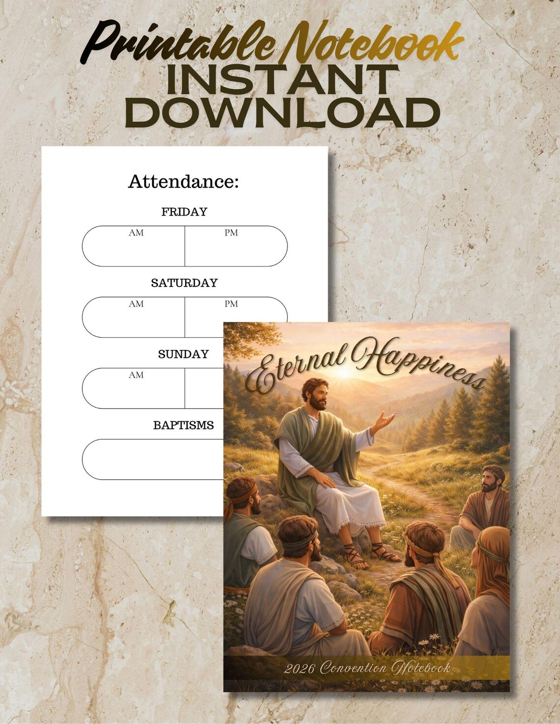 JW 2026 Convention Notebook Printable | Eternal Happiness | 3-day ...