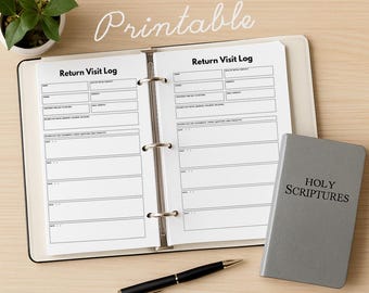 Printable Return Visit Log for Jehovah's Witnesses – Field Service Tracker PDF | Ministry Record Sheet.