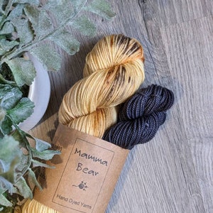 Hand dyed merino yarn -Honey Bee Speckles 4 ply sock set