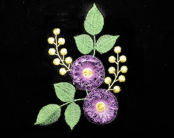 Fringe Flowers Machine Embroidery Design (Digital Download)