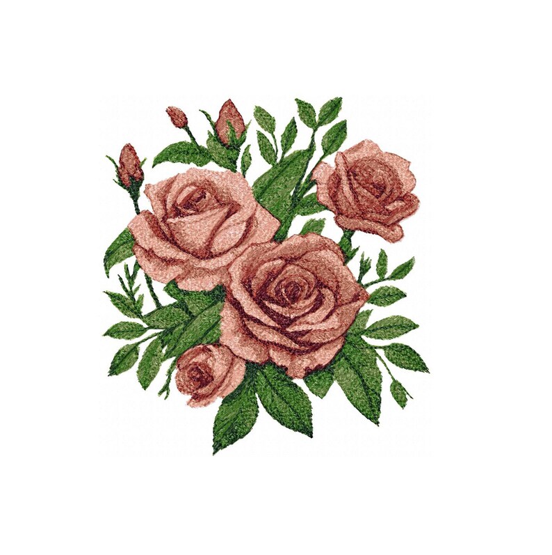 Roses Embroidery Design Flower Embroidery Photostitch Roses Machine