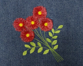 Fringe Flowers Machine Embroidery Design (digital Design)