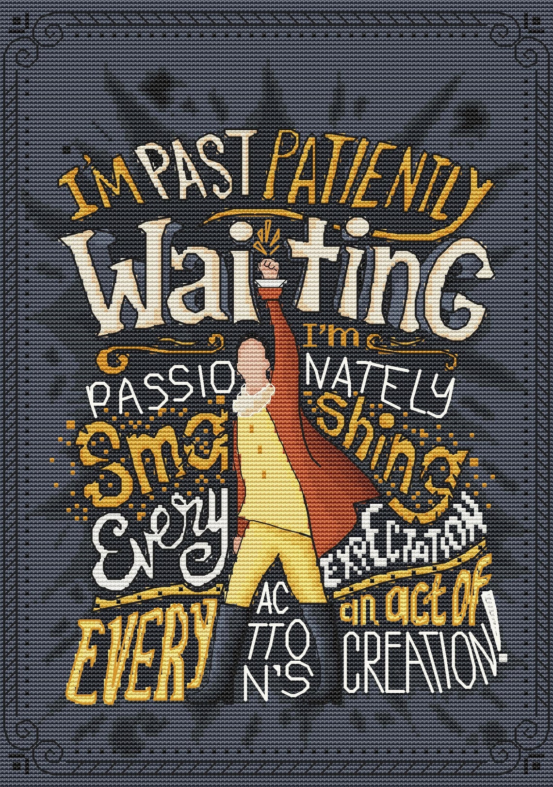 Hamilton Cross Stitch Pattern Musical Theatre Alexander Etsy