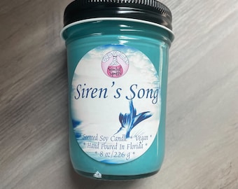 Siren's Song / Soy Candle / Vegan / Mermaid Candle / Gift For Her / Ocean Decor