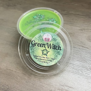 Green Witch / Soy Wax Shot / Wiccan Wax Melts / Gift For Her / Sample Size Wax Melt / Vegan / Earthy Floral Wax Melts