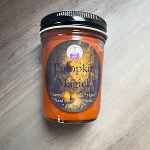 Pumpkin Magick / Soy Candle / Vegan / Halloween / Fall Scent / Gift Ideas / Gift For Witch