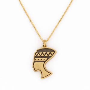 Nefertiti Necklace by Heritage Piece - Gold Nefertiti Pendant - 14k Gold Vermeil Handmade Perfect Gift, Gift for Women with Adjustable Chain