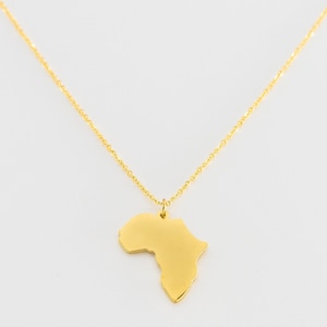 Africa Necklace by Heritage Piece - Africa Map Necklace - 14k Gold Vermeil - Africa Pendant Necklace for Women with Adjustable Chain