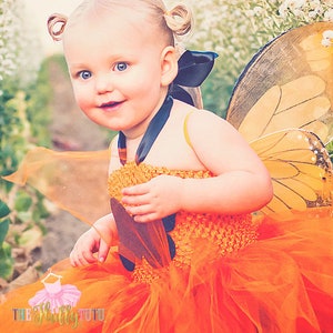 orange dress with gold butterflies Butterfly dress