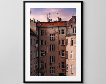 Triangle backyard / Wrocław / Architecture Photography / Fine Art Print / Wall Decor