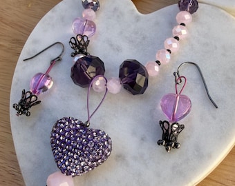 Kind Heart Flower Pot Jewelry Set | Necklace & Earrings