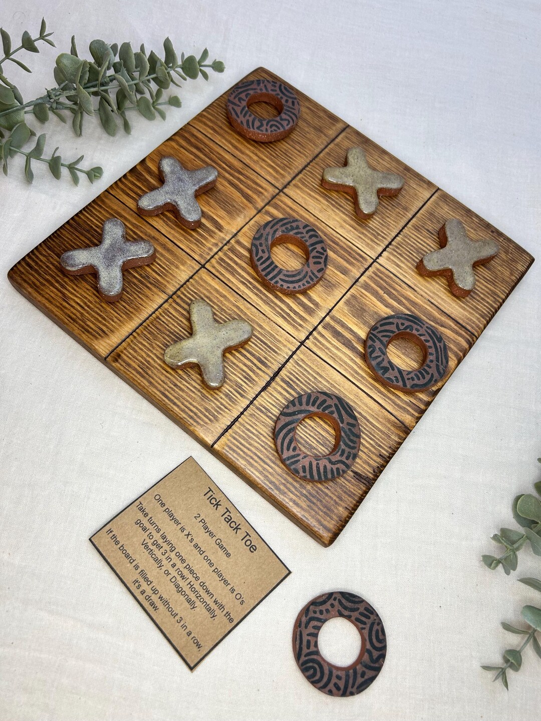 Tick Tack Toe - Ceramic & Wood, Handmade - Etsy
