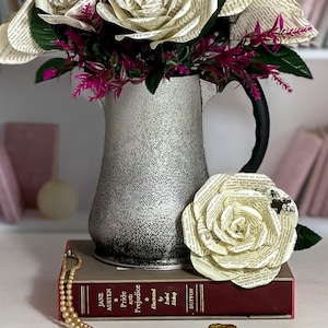 Pride and Prejudice Paper Rose, Anniversary Gift for Wife, One-of-a-Kind Gift for Book Lover, Sentimental and Romantic, Available in 3 Sizes