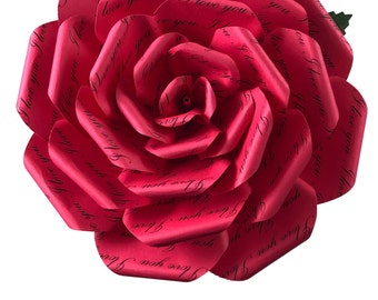 I Love You Single Paper Rose – Handmade Romantic Flower | Gift for Her | Wrapped & Ready to Give