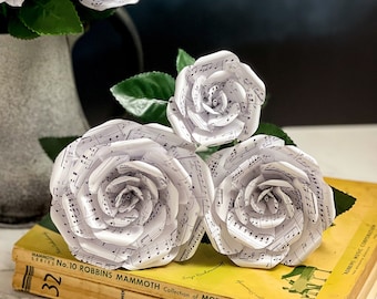 Sheet Music Paper Flowers Available in 3 Sizes