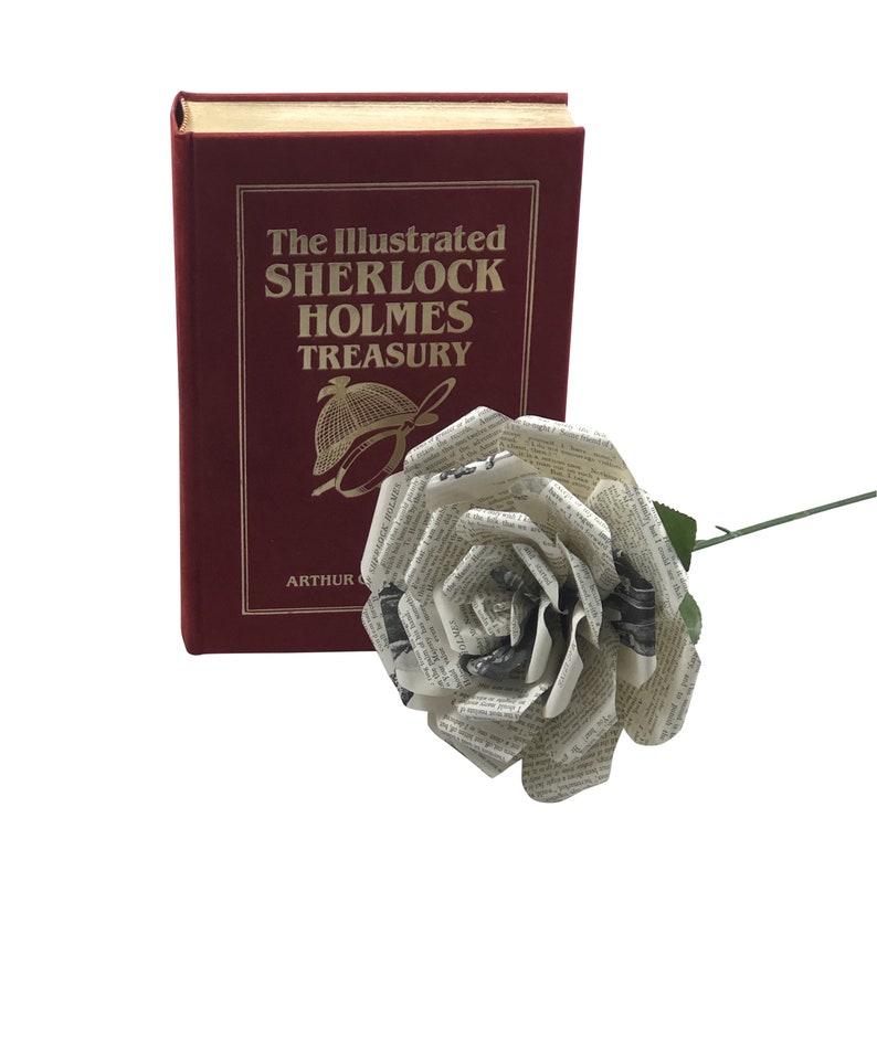 Sherlock Holmes Book Paper Flowers in 3 Sizes Made From Etsy