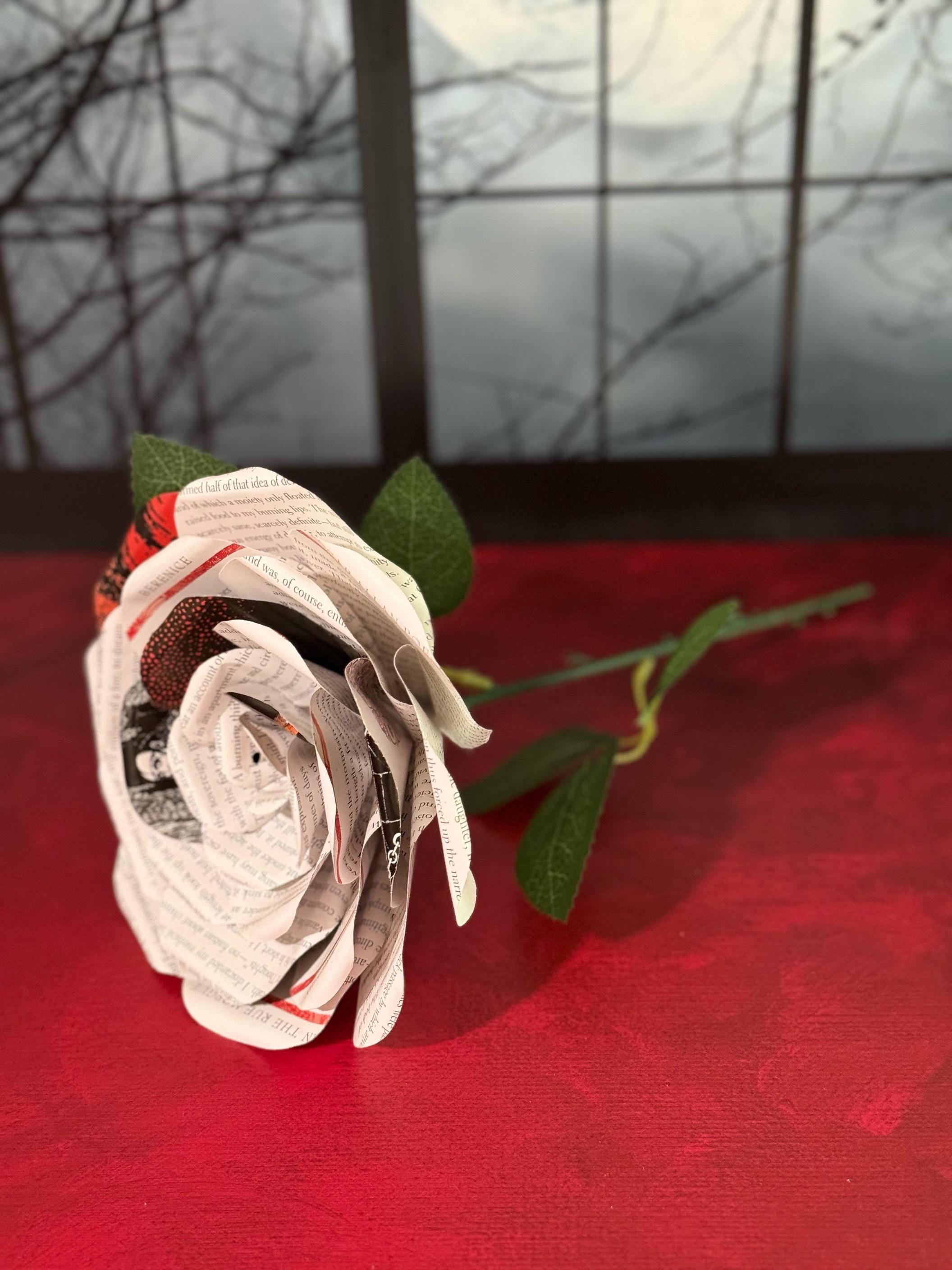 Edgar Allan Poe Book Page Rose – Gothic Literary Valentine Gift - Etsy