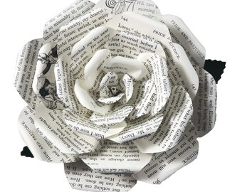 Pride and Prejudice Graduation Gift for Professionals, Preloved Book Paper Rose, Romantic and Sentimental Gift, Available in 3 Sizes