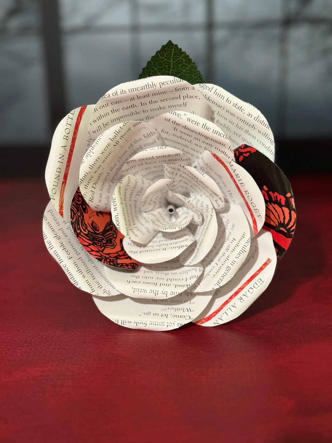 Edgar Allan Poe Book Page Rose: Gothic Literary Gift - Etsy UK