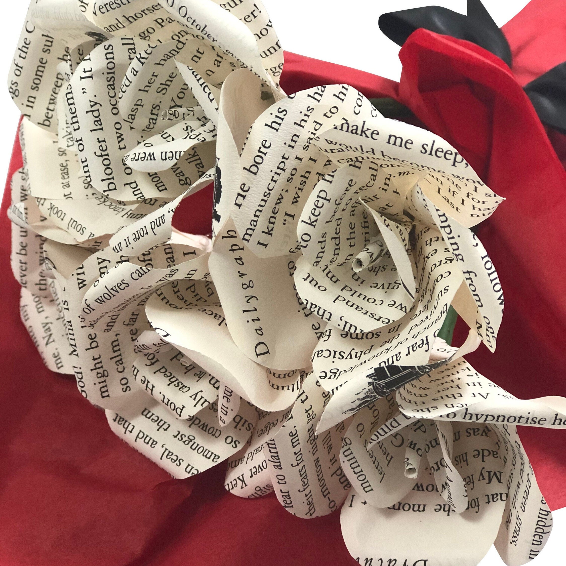 Dracula Book Page Rose – Mini Gothic Literary Gift for Book Lovers - Etsy