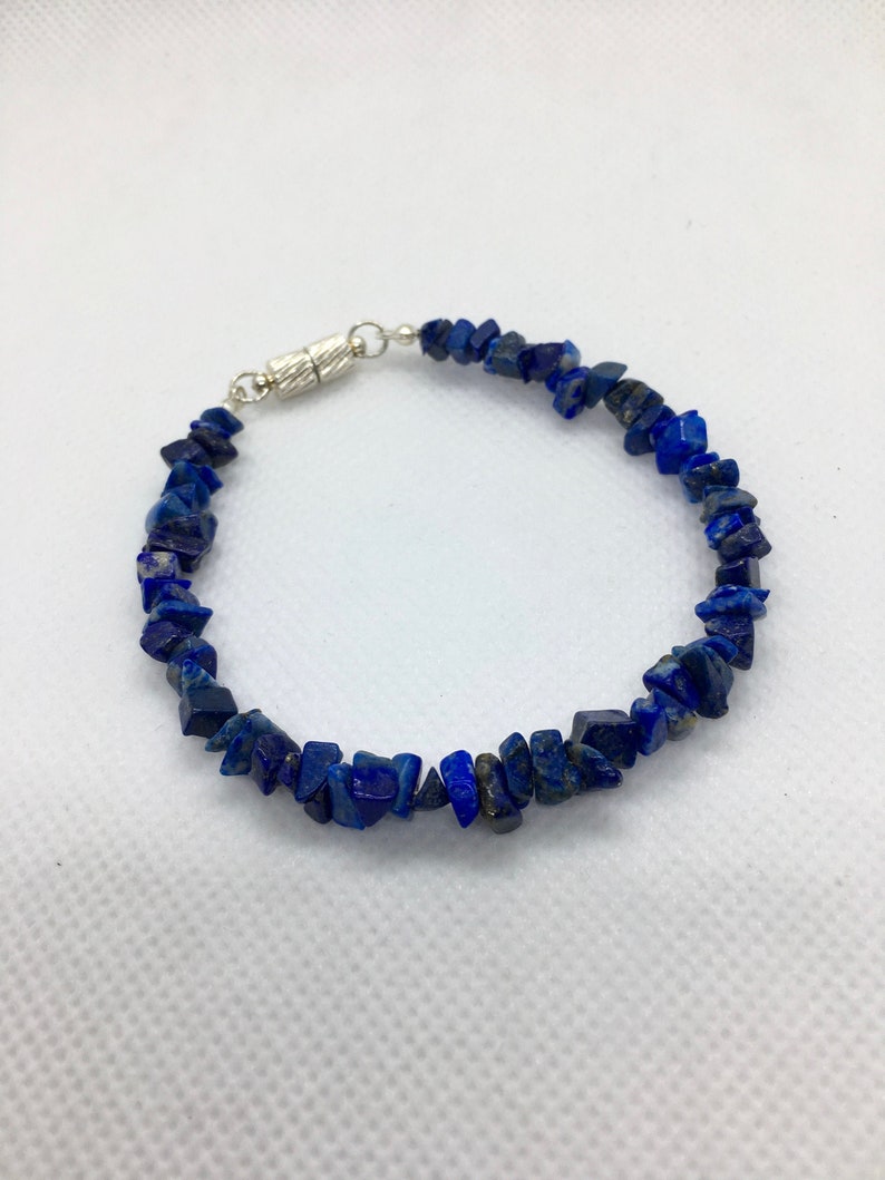 Lapis lazuli bracelet blue bracelet magnetic clasp bracelet 15 cms cm