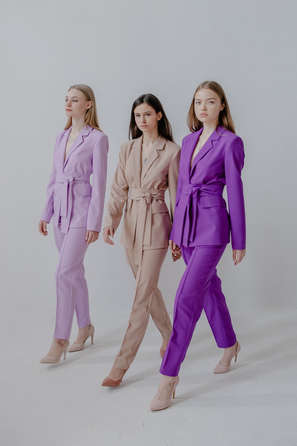 Power Suit High waist Pants Violet Suit Pants suit Etsy