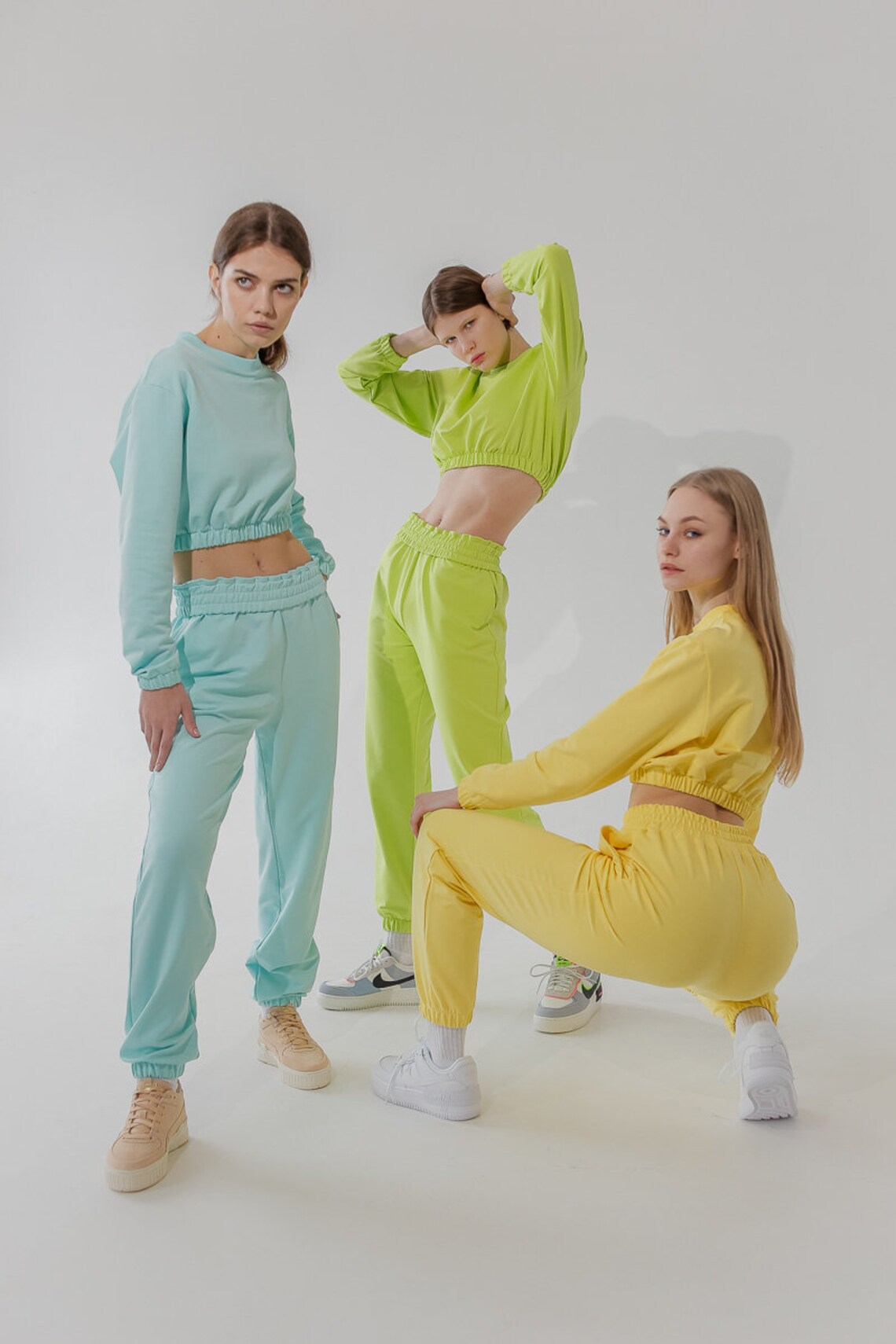 Crop Long Sleeve & Joggers Suit / Women's Suit / Tracksuit Etsy