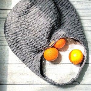 The Crochet Hobo Bag• Crochet Cotton Market Bag, Hobo Bag, Beach Bag, Carry All, Tote Bag. 7 colors available.
