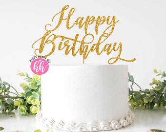 Taart topper SVG, happy birthday SVG, verjaardag taart topper SVG, verjaardag SVG, DXF en PNG Instant Download, Happy Birthday Cake-topper SVG