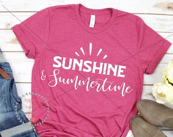 Sunshine And Summertime SVG, Summer svg, dxf and png instant download, Hello summer svg, Summer quote svg, Summertime svg, Sunshine svg