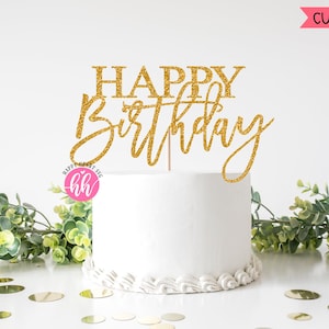 Cake Topper svg, Happy Birthday svg, Birthday Cake Topper SVG, Birthday svg, dxf and png instant download, Girl's birthday SVG, Topper svg