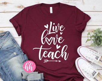 Live Love Teach svg, Teach Love Inspire SVG, teacher svg, dxf and png instant download, teacher appreciation SVG, Teacher Quote svg, Teacher