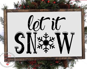 Lassen Sie es Schnee SVG, Weihnachten Svg, Dxf, Png sofortigen Download, Winter SVG, Weihnachten Zitat Svg, Hallo Winter Svg, Schneeflocke Svg, Weihnachtszeichen
