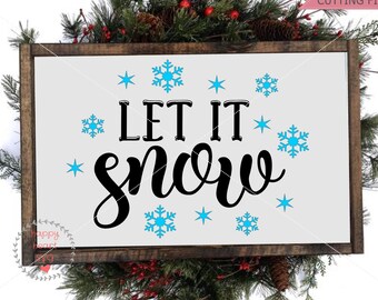 Lassen Sie es Schnee SVG, Weihnachten Svg, Dxf und Png sofortigen Download, Winter SVG, Weihnachten Zitat Svg, Hallo Winter Svg, Schneeflocken Svg