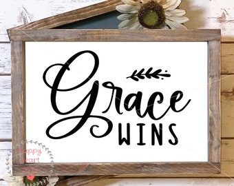 Grace Wins svg, Amazing Grace SVG, Saved by Grace svg, Grace upon Grace SVG, Grace svg, dxf y png instant download, Christian svg