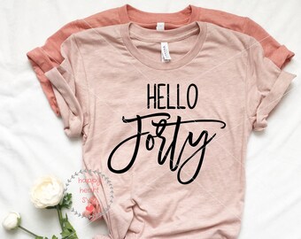 Hello Forty svg, Forty and Fabulous SVG, 40 and fabulous svg, dxf and png instant download,  40th birthday SVG, 40 svg, forty svg, Birthday