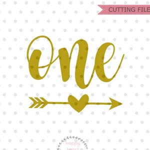 One SVG, First Birthday svg, dxf and png instant download, Girl&#39;s first birthday SVG for Cricut and Silhouette