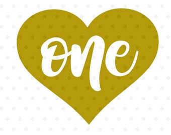 First Birthday SVG, "One" Heart, Girl Birthday Cricut Silhouette (Digital Download)